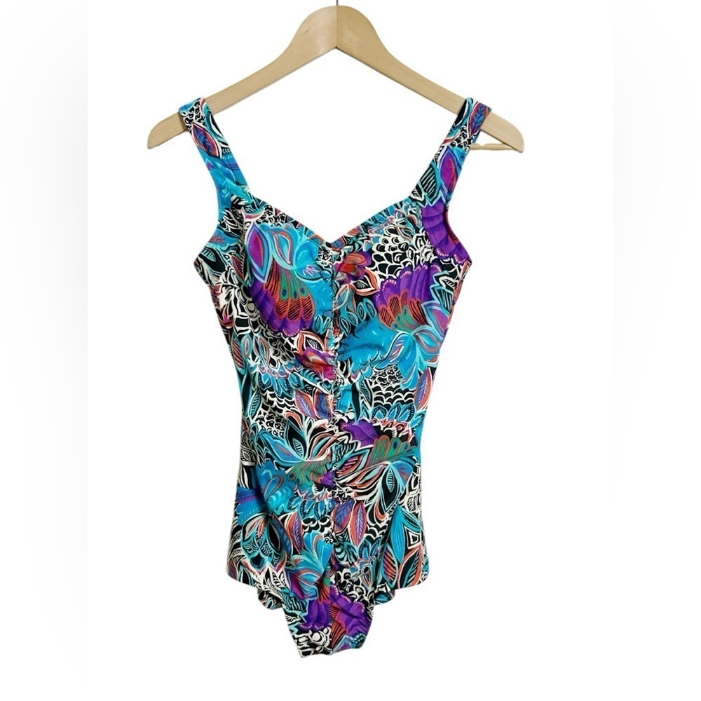 Rose Marie Reid Vintage Floral One Piece Swimsuit Sz 10 - Picture 2 of 9